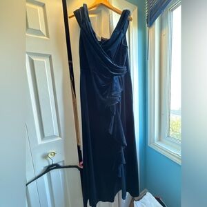 Navy velvet dress